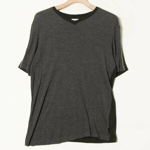 メール便◯ ARMANI COLLEZIONI アルマーニ コレッツオーニ サイズS 半袖 Vネック Tシャツ ビスコース 灰色/グレー系 メンズ トップス 春夏