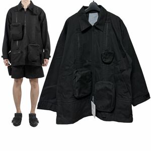 PHINGERIN MOVING JACKET PD-221-JK-011 ポーチ バッグ ポケット ジャケット黒L 定価85800円