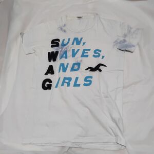 ⑱30　　　在庫処分セール品！最安値★　　【HOLLISTER】ホリスター　Tシャツ　メンズ　S　白　ロゴ　半袖