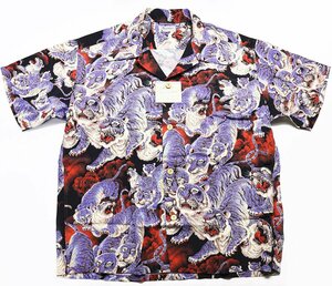 SUN SURF (サンサーフ) スペシャルエディション アロハシャツ “THE HUNDRED TIGERS” SS38201 未使用品 ブラック size XL / 百虎