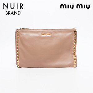 ミュウ ミュウ Miu Miu ハンドバッグ スタッズ クラッチバッグ ピンク