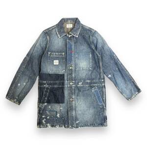 未使用品 ● NEIGHBORHOOD 13AW D-DEALER. CRASH / C-COAT デニム ジャケット コート カバーオール ネイバーフッド 132NYNH-JKM08 S