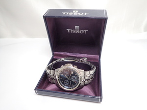 21412[T]TISSOT ティソ PR100 メンズ腕時計 P372/472 クロノグラフ 青文字盤 ジャンク