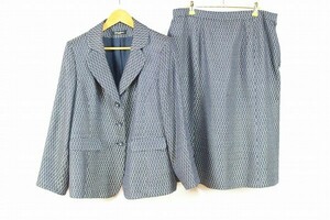 Liliane Burty リリアンビューティ 美品 スーツ ジャケット テーラード スカート 大きいサイズ 17ABR 紺 ネイビー レディース [874753]