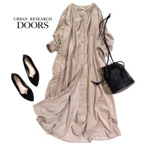 アーバンリサーチドアーズ URBAN RESEARCH DOORS 大人可愛い☆バンドカラー コーデュロイ ギャザー ワンピース one