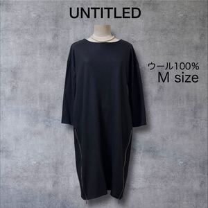 1532 ★美品★UNTITLED＊アンタイトル ウール 2WAY デザインワンピース M size2 日本製 長袖 上品 カジュアル 