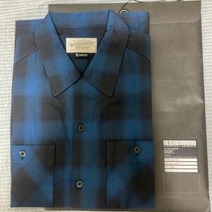 激レア　新品　未着用　NEIGHBORHOOD ネイバーフッド 半袖チェックシャツ B&C/C-SHIRT ブルー　Mサイズ　日本製