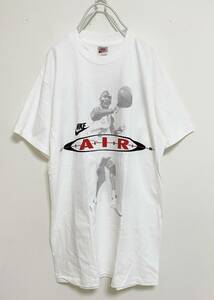 送料230円〜 激レア 90s デッドストック VINTAGE NIKE/ナイキ 銀タグ USA製 NIKE AIR JORDAN ジョーダン フォトTシャツ size L