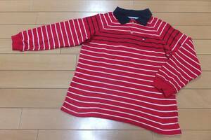 良品★TOMMY HILFIGER／トミーヒルフィガー★ボーダーの長袖ポロシャツ ／サイズ6