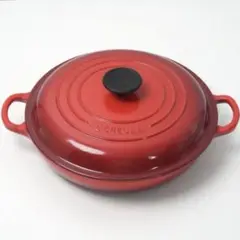 【美品】LE CREUSET　ビュッフェキャセロール　チェリーレッド　26cm