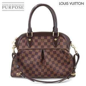 新品同様 ルイ ヴィトン LOUIS VUITTON ダミエ トレヴィ PM 2way ハンド ショルダー バッグ エベヌ N51997 Damier Trevi PM 90209475