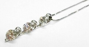 【13-33】K18WG ダイヤモンド1.06ct ペンダント付きネックレス【菊地質店】