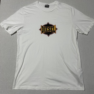 【美品】DIESEL ディーゼル ロゴ Tシャツ XXL 白 ホワイト 古着 半袖 プリントTシャツ