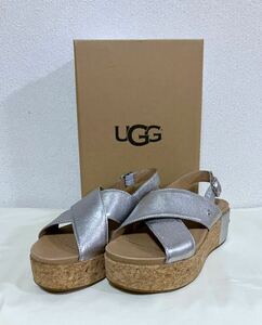 【未使用】UGG アグ ウェッジソールサンダル SHOSHANA METALLIC US6