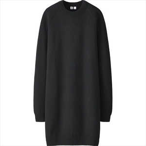 【新品・S・ブラック・黒】ユニクロ×ルメール■Uniqlo U ユニクロユー WOMEN カシミヤブレンドワンピース　(長袖)+E　日本製