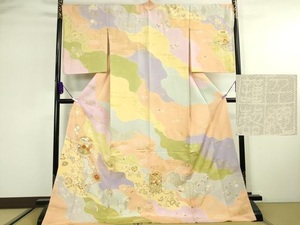 平和屋本店■極上　創業460年・千總　訪問着　駒刺繍　貝桶　貝合わせ花文　赤香色地　金彩　逸品　DZAA2536kh5