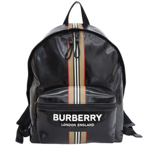 バーバリー BURBERRY バックパック リュックサック PVC ブラック 中古 新入荷 OB1540