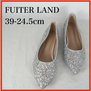 MK9767*Futier Land*フューティアランド*レディースバレエシューズ*39-24.5cm*シルバー