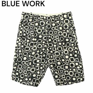 BLUE WORK ブルーワーク トゥモローランド 春夏 麻 リネン100％★ 総柄 ショート パンツ Sz.S　メンズ　A4B02638_5#P