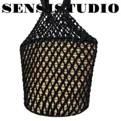 美品 SENSI STUDIO センシスタジオ カゴバッグ ブラック