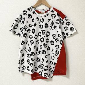 AD2022 コムコム COMME des GARCONS ずらし 変形 半袖 カットソー レオパード コムデギャルソン ドッキング Tシャツ Tee archive 3100121