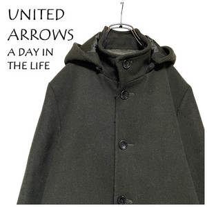 ★UNITED ARROWS ユナイテッドアローズ ウール混 コート フード着脱可