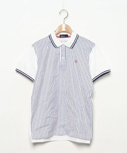 「FRED PERRY」 半袖シャツ M ブルー メンズ