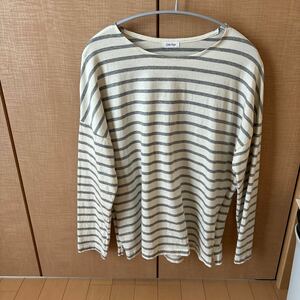 べべアンジュボーダートップスグレー授乳服マタニティカットソー 長袖