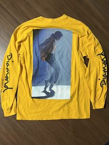 マイケルジャクソン　diamond SUPPLY CO.　ロンT LG ミディアム　Ｍ　古着　バンド　Tシャツ当時物　2016 人気　格安　黄色