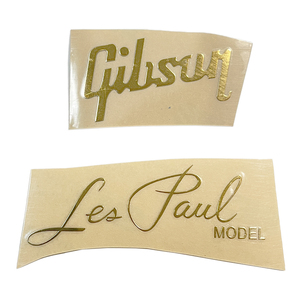 Gibsonロゴ + Les Paul MODEL　ゴールドメタル・ステッカー