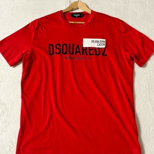 極美品/3Lサイズ●ディースクエアード DSQUARED2 メンズ トップス Tシャツ 半袖 DEAN&DAN/DSQUARED2 ロゴプリント付 春夏