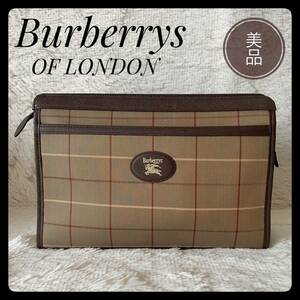 【Burberrys OF LONDON】バーバリーロンドン ヴィンテージ セカンドバッグ クラッチバッグ 希少美品でお買得です！