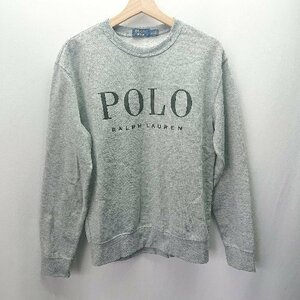 ◇ POLO RALPH LAUREN ポロ ラルフ ローレン ブランドロゴ クルーネック 長袖 トレ－ナ－ サイズSP グレー系 メンズ E