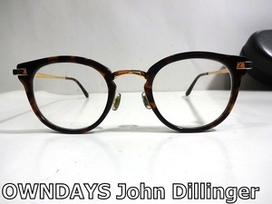 X4D006■ オンデーズ ジョンデリンジャー John Dillinger JD2010D ブラウンデミ&ゴールド色 ブルーライトカット メガネ 眼鏡 ケース付き