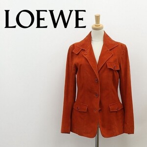 スペイン製◆LOEWE ロエベ 鹿革 スエード レザー ジャケット テラコッタ 38