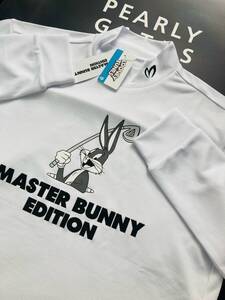 新品 パーリーゲイツ マスターバニー 【Bugs Bunny×MASTER BUNNY EDITION】スーパーソフトバーズアイ ハイネックカットソー(4)サイズM/白