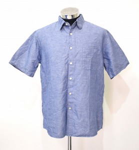 UNIQLO（ユニクロ）リネンコットンシャツ COTTON LINEN S/S SHIRT 半袖 331-414574 シャンブレー