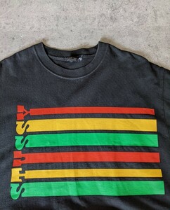 OLD STUSSY ラスタ Tシャツ レゲエ Ｍ 黒 ブラック 半袖 ステューシー 00s ヴィンテージ アーカイブ 90s 