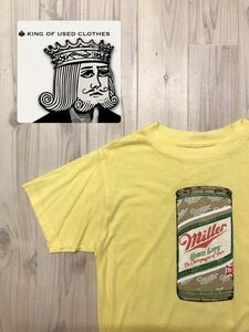 Miller beer ミラービール プリントTシャツ ビンテージ 90’s サイズM ラメプリント　販促　ロック　バー　ビーチ　マリン　ユーズド　古着