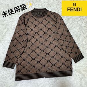 FENDI フェンディ　ニットセーター　ニット　ズッカ柄　FFロゴ　ブラウン　冬　ウール