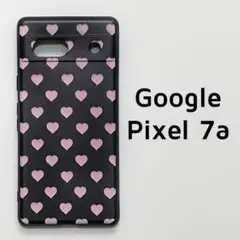 Google Pixel 7a カバー 黒 ピンク ハート