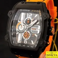 【激レア!!】INVICTA/インビクタ/メンズ腕時計/希少/オレンジ色/お洒落