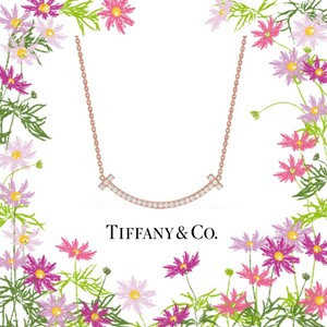 ☆ティファニー☆￥110万 未使用☆Tスマイルペンダント ダイヤ0.48ct＆18Kローズゴールド