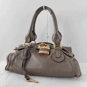 1円〜★Chloe クロエ パディントン ハンドバッグ 南京錠 トートバッグ レディース 肩掛け レザー パドロック プレート Y2K ブラウン 茶色 7