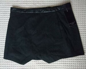 ★新品 ZARA ダークグレーデザインラップスカート★M