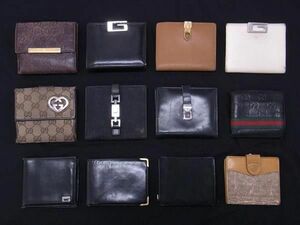 1円 GUCCI グッチ ジャッキー グッチシマ シェリーライン 等 がま口 二つ折り 財布 ウォレット 小銭入れ 12点セット まとめ売り DA7867