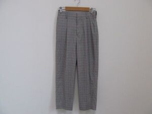 (55965)MACKINTOSH PHILOSOPHY　マッキントッシュ　レディース　グレンチェック　パンツ　グレー系　34　USED