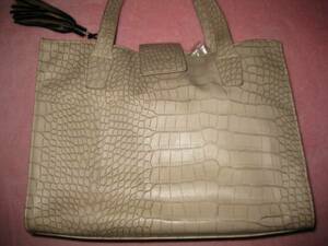 ★美品/USED★salire/フェイクレザークロコ★35×27×14cm★