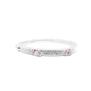 スワロフスキー SWAROVSKI バングル ストーン ハート シルバー色 ピンク /MF ■OS レディース