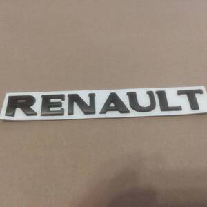 【ゆうパケット送料込】RENAULT(ルノー) エンブレム マットブラック　縦2.5cm×横15.0cm 厚さ2mm　金属製